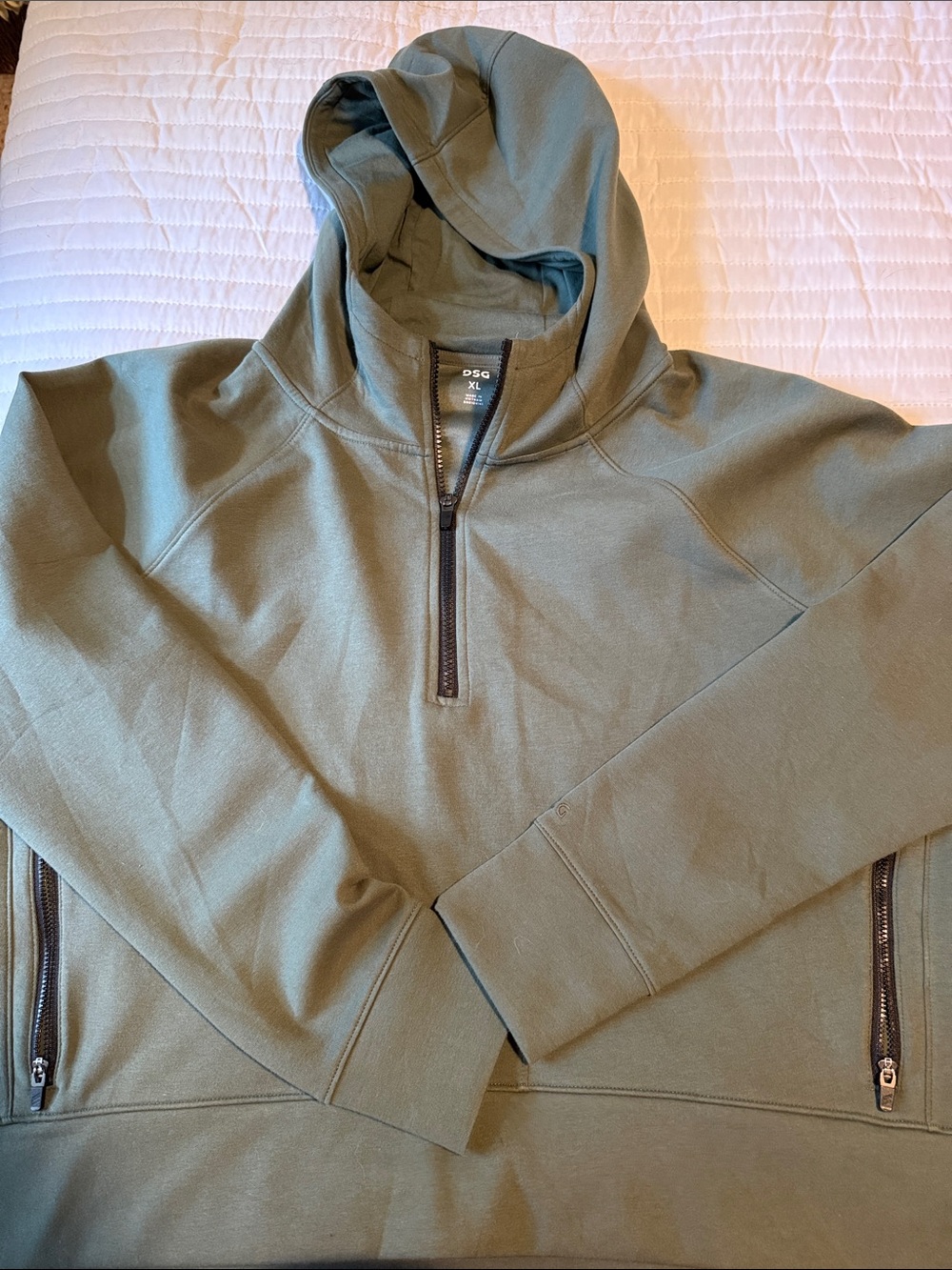 DSG Women’s  Olive Green Half-Zip Hooded Sweatshirt